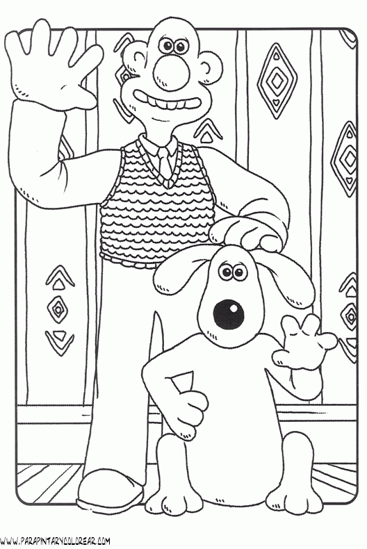 wallace and gromit were rabbit coloring pages - photo #22