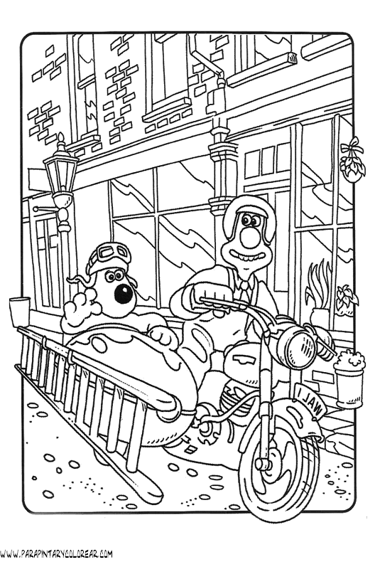 wallace and gromit were rabbit coloring pages - photo #25
